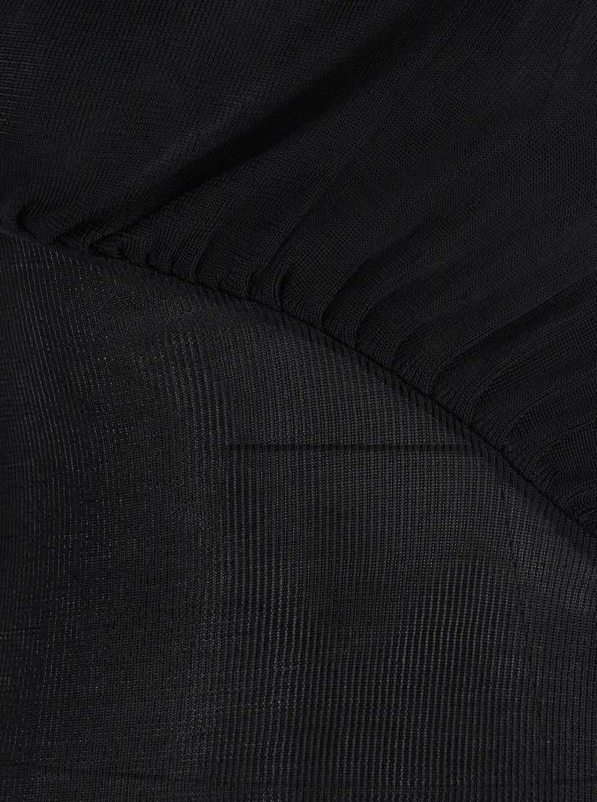 Self-Portrait Black Cut Out Viscose Knit Top