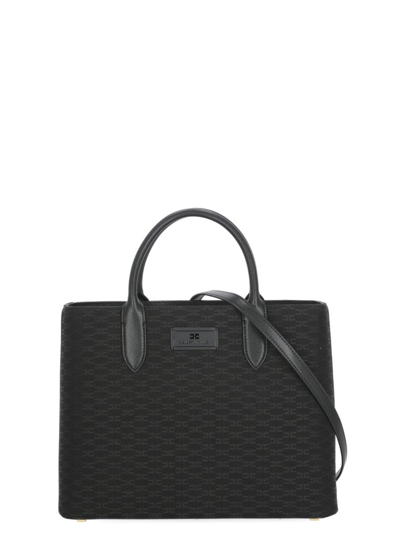 Elisabetta Franchi Structured Monogram Bag With Dual Handles