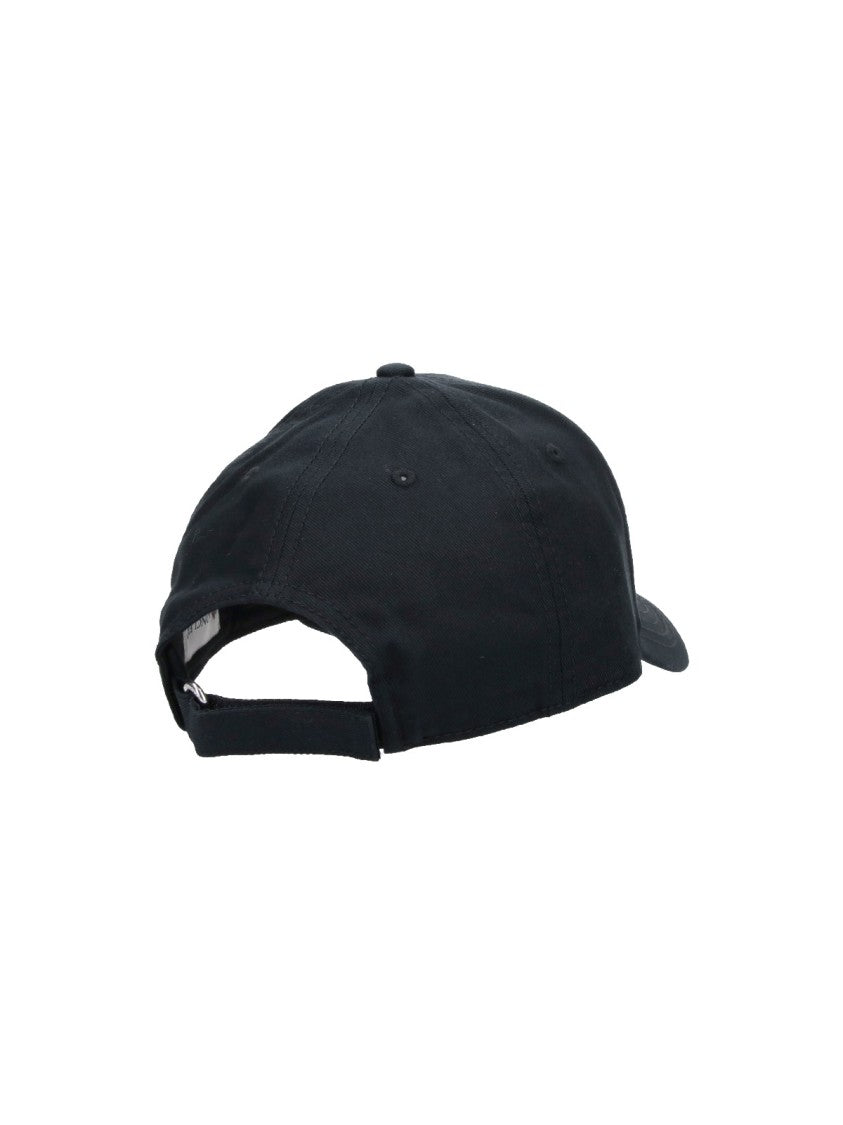 Moncler Black Curved Brim Curved Logo Cap