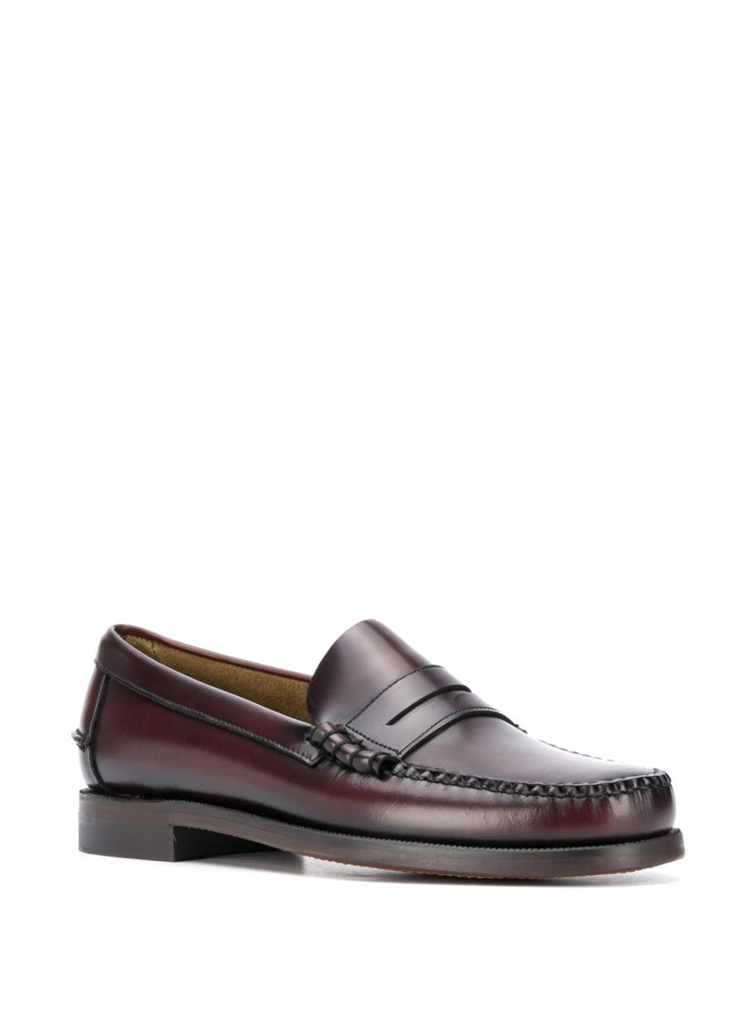 Sebago Burgundy Classic Dan Leather Penny Loafers
