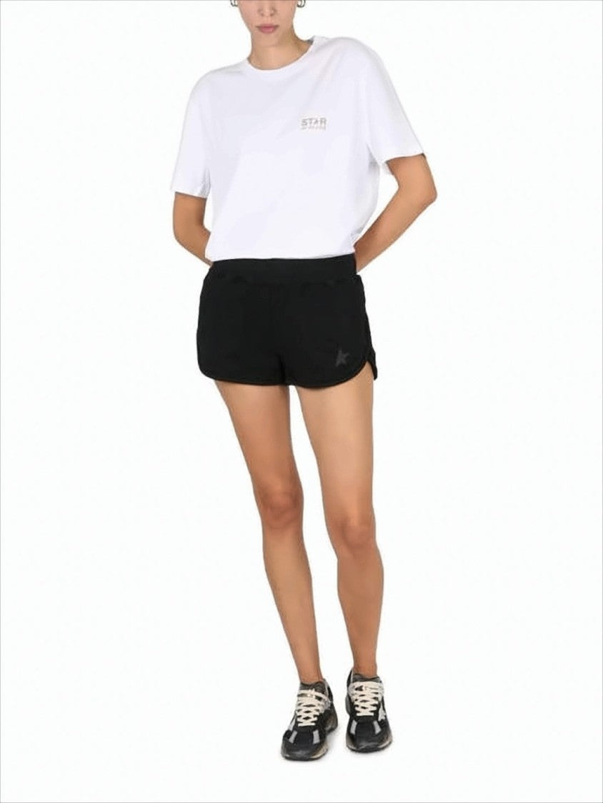 Golden Goose Classic Black Shorts With Elastic Waistband And Subtle Detailing