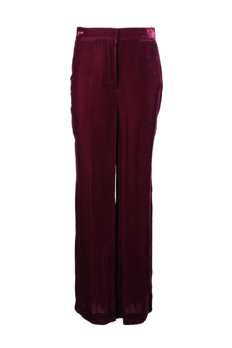 Stella Mccartney Wide Leg Velvet Trousers - Red