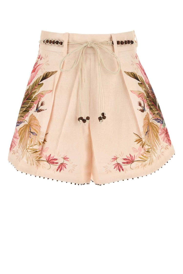 Zimmermann Printed Linen Ascension Shorts