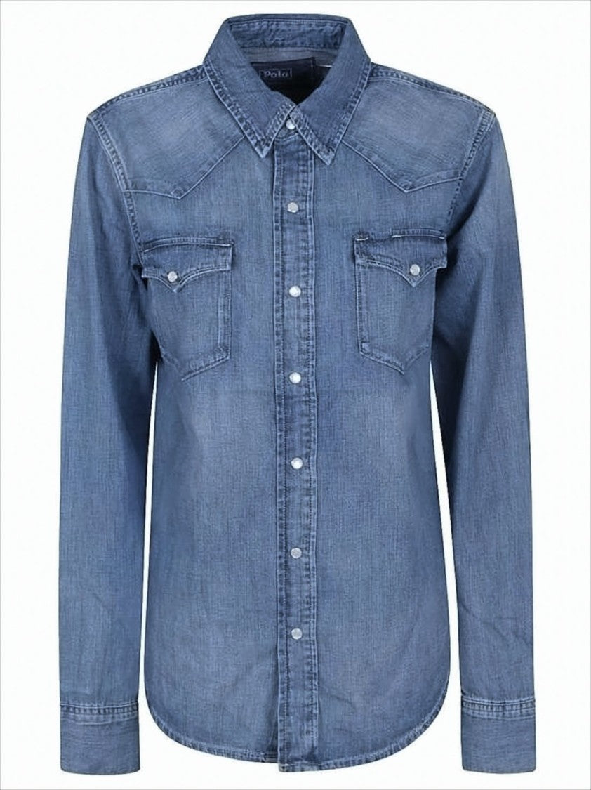 Polo Ralph Lauren Denim Shirt With Classic Collar And Flap Pockets