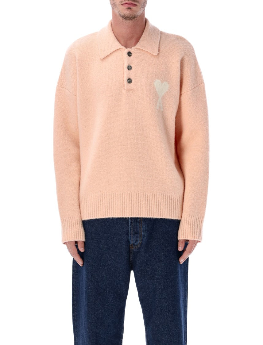 Ami Paris Wool Polo Sweater