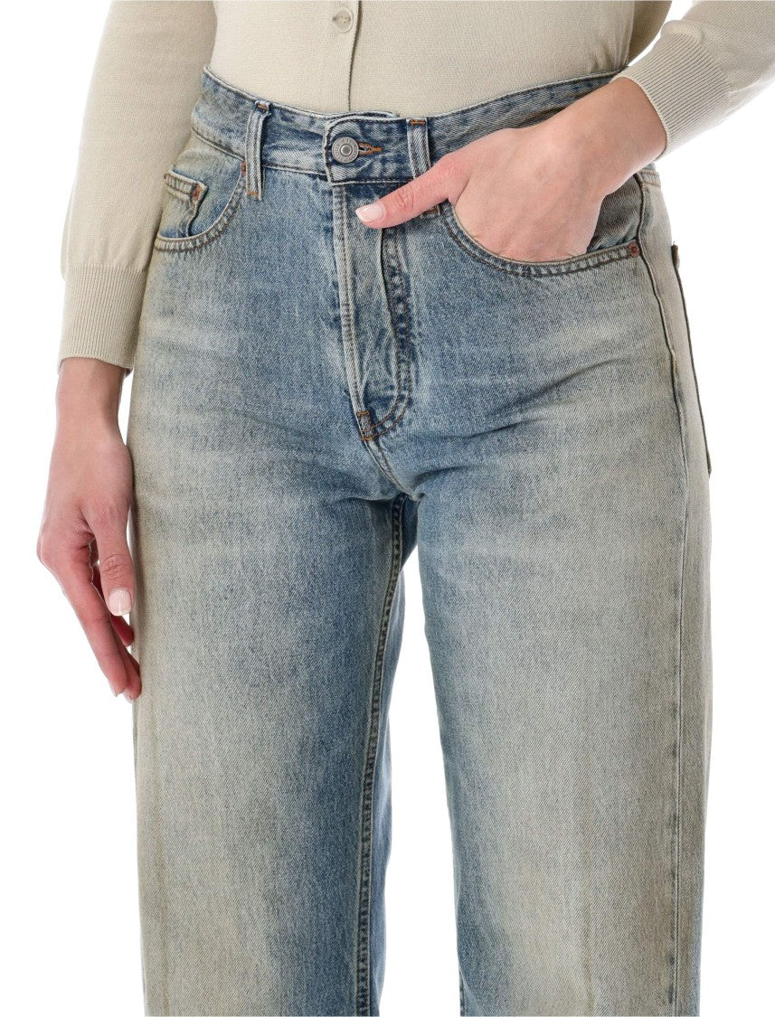 Mm6 By Maison Margiela Straight Denim Crop Cropped Jeans