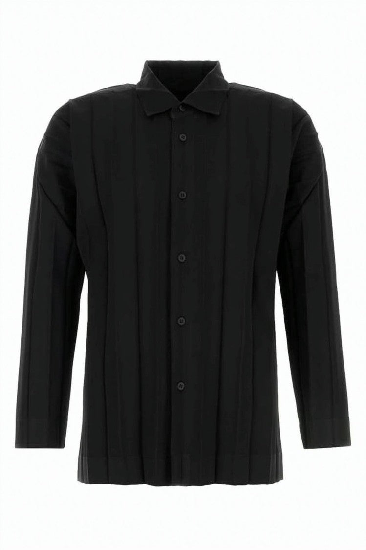 Homme Plissé Issey Miyake Boxy-Fit Long-Sleeve Shirt With Vertical Pleats