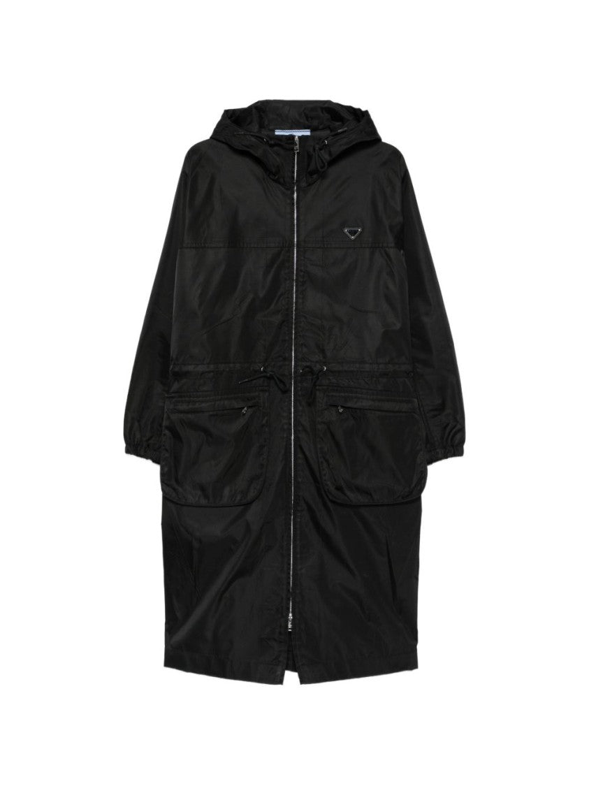 Prada Black Hooded Relaxed Flap Jacket