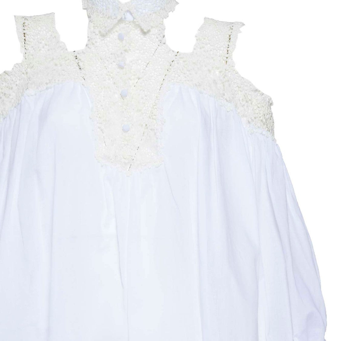 Ermanno Scervino Silk Blouse With Floral Lace Inserts