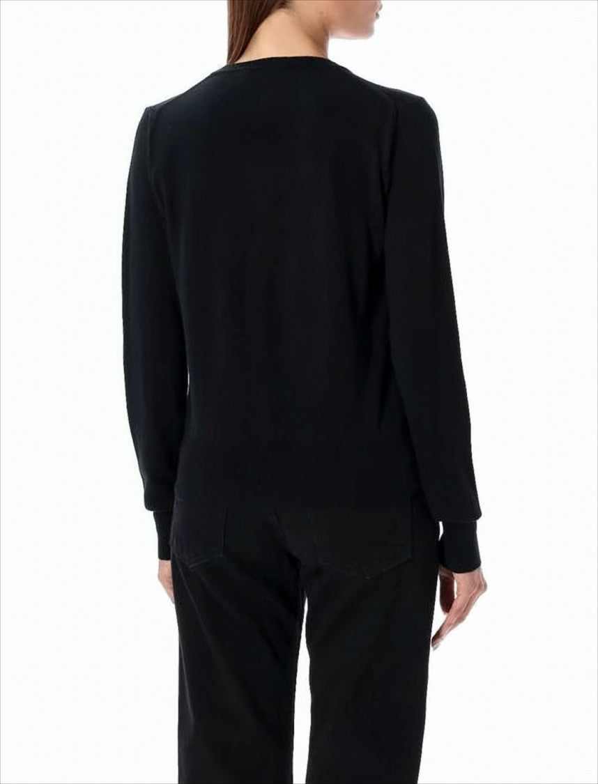 Vivienne Westwood Long-Sleeved Black Knit Sweater With Embroidered Emblem