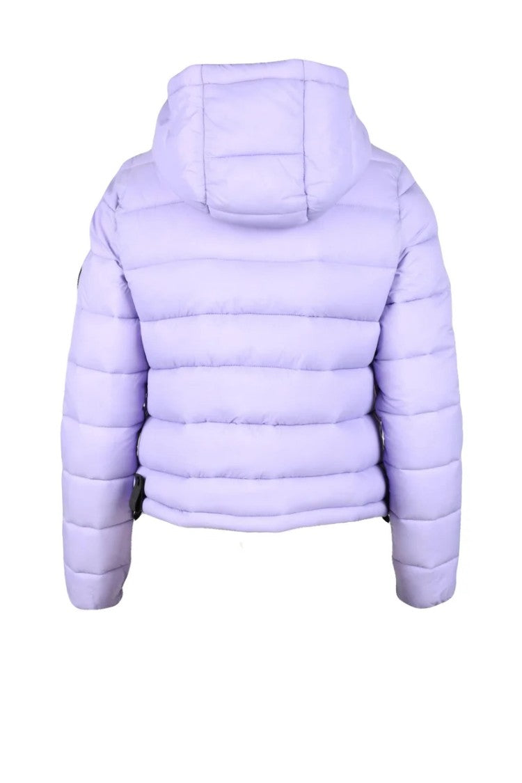 Kejo Purple Hooded Polyamide Down Jacket