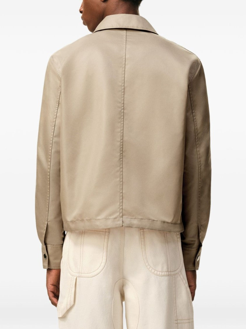 Ami Paris Beige Water-Repellent Jacket With Minimalist Design