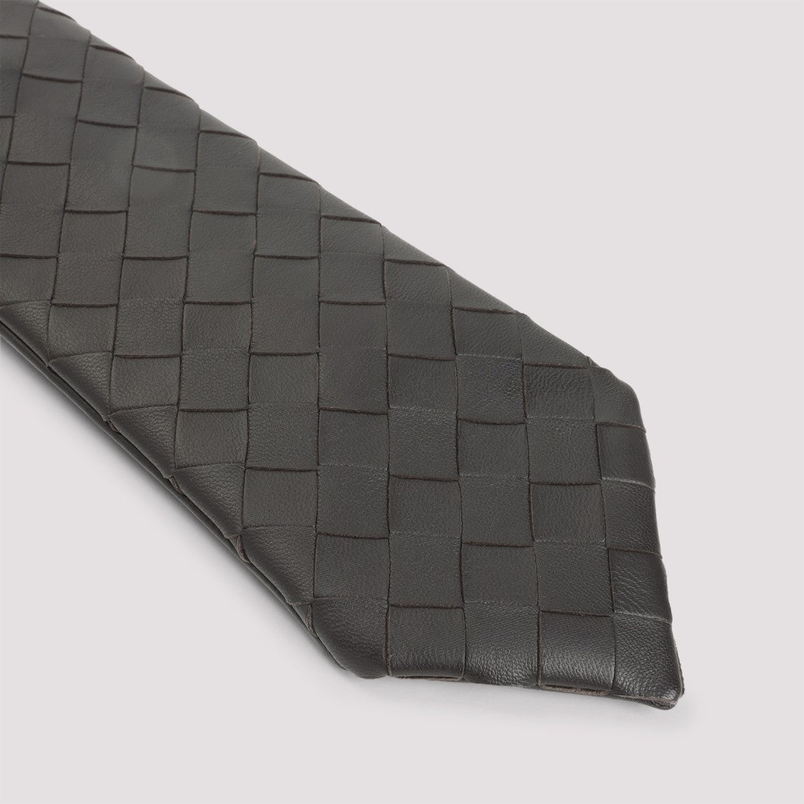Bottega Veneta Brown Intrecciato Leather Tie