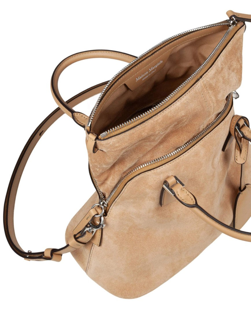 Maison Margiela 5Ac Soft Mini Suede Handbag, Natural Color