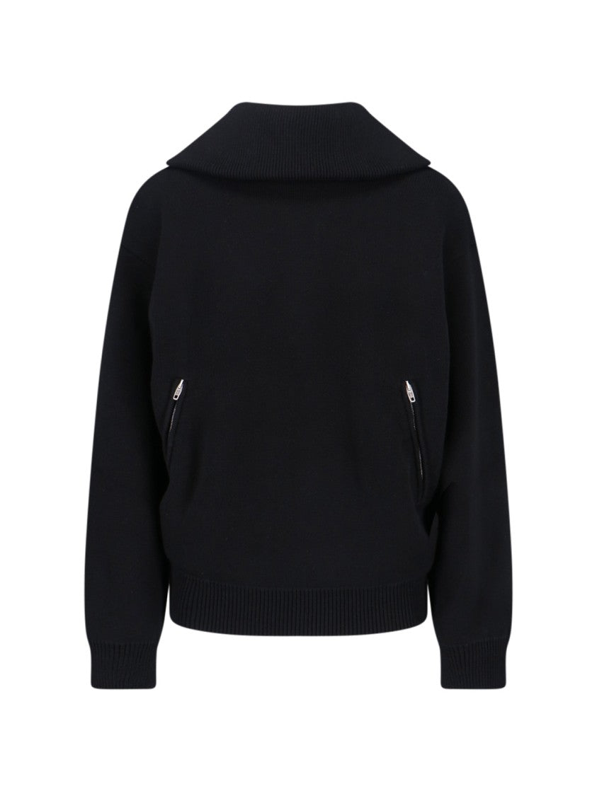 Balenciaga Zip-Back Sweater – Black