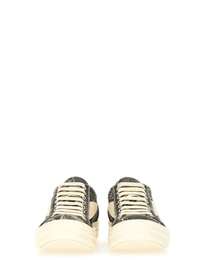 Drkshdw By Rick Owens Vintage-Inspired Low-Top Sneakers With Marbled Pattern
