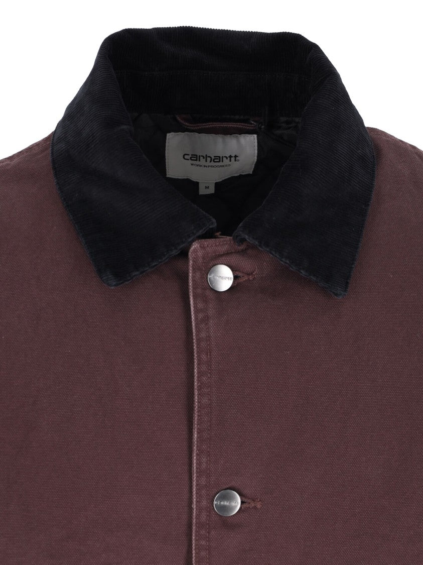 Carhartt Wip Brown Lander Velvet-Collar Cotton Jacket