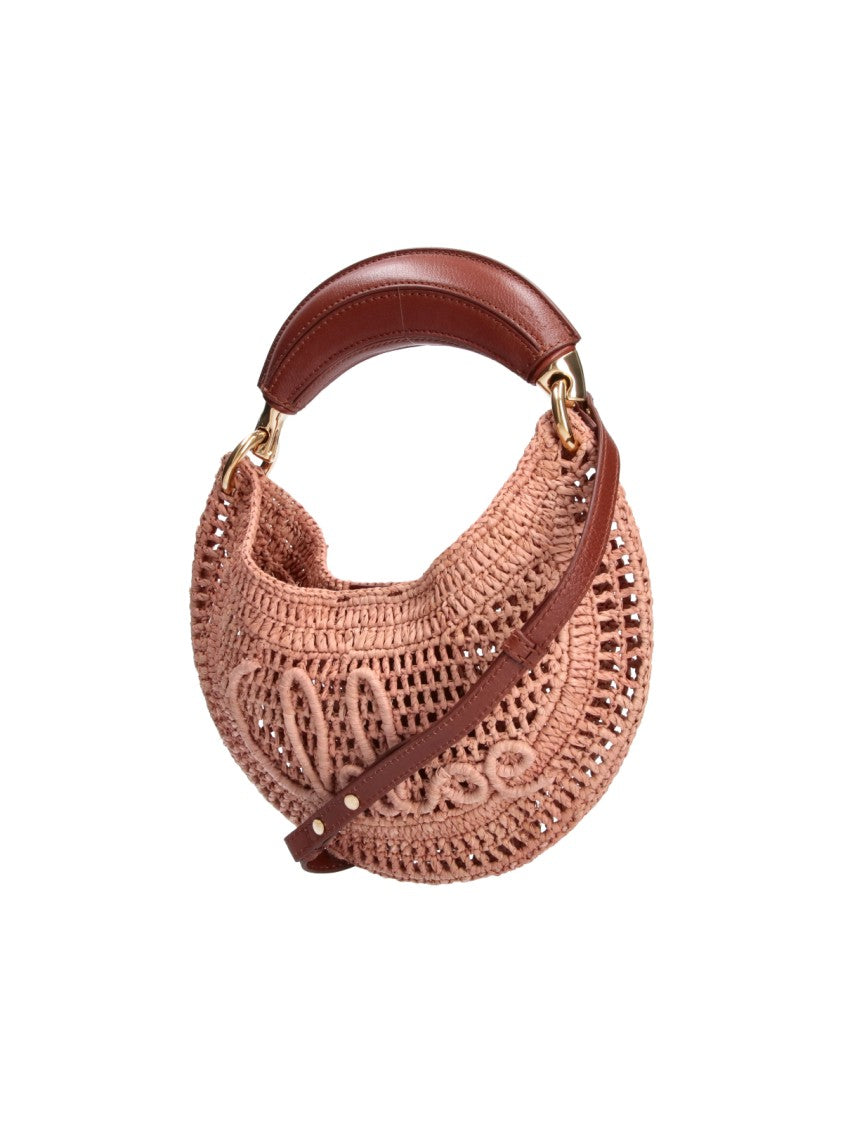Chloé Mini Hobo Bag In Woven Raffia
