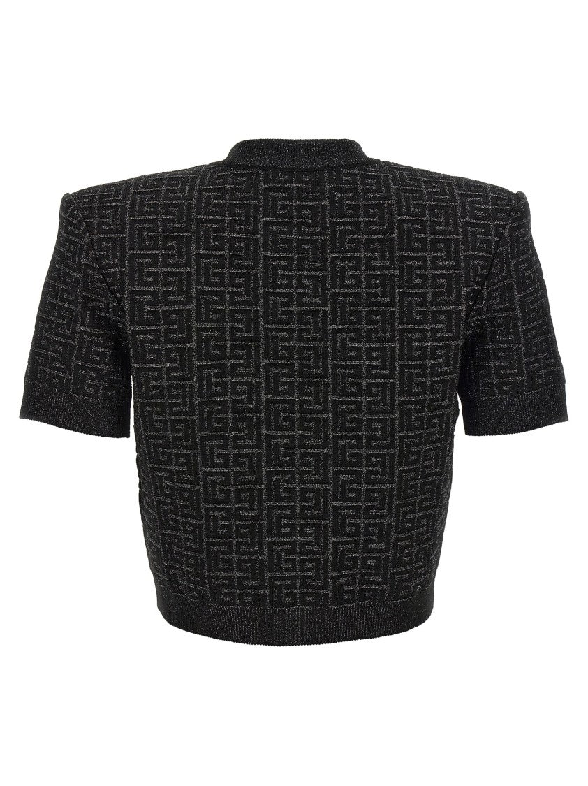 Balmain Monogram' Cropped Cardigan