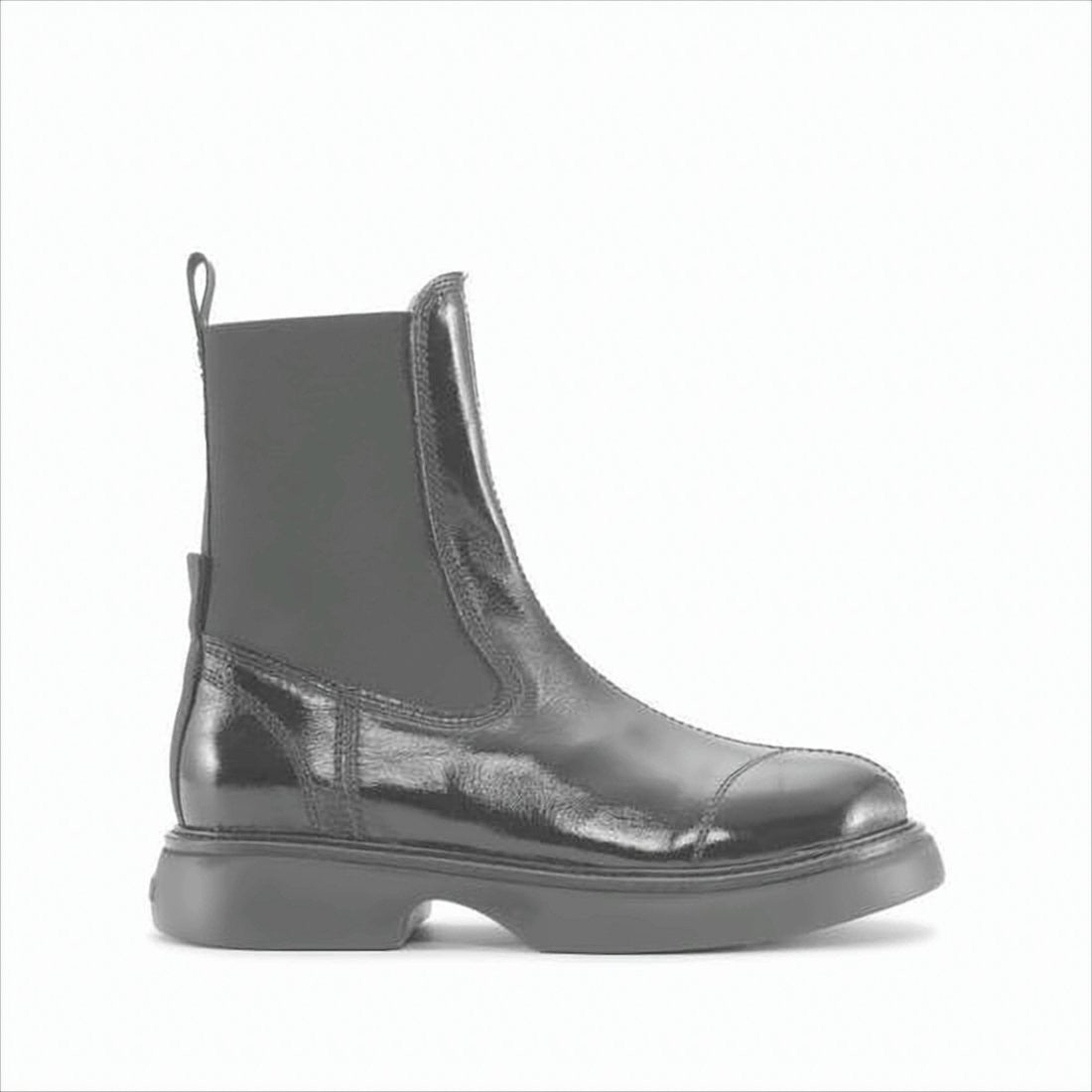Ganni Sleek Black Boots With Cut-Out Detail And Elastic Panels