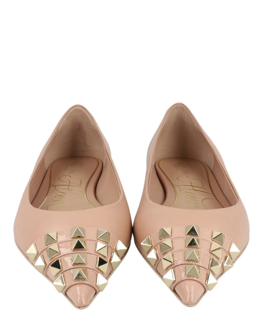 Valentino Rockstud Alcove Leather Ballet Flats