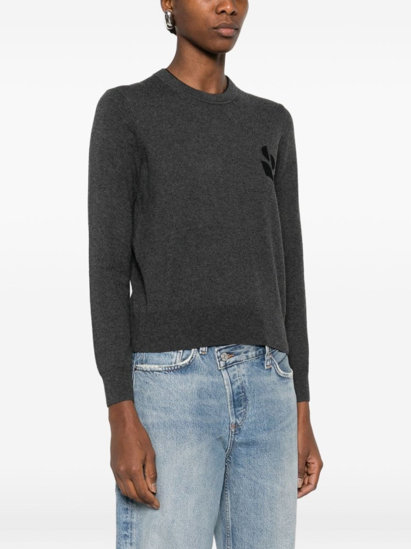 Isabel Marant Étoile Dark Grey Knit Sweater With Minimalist Emblem