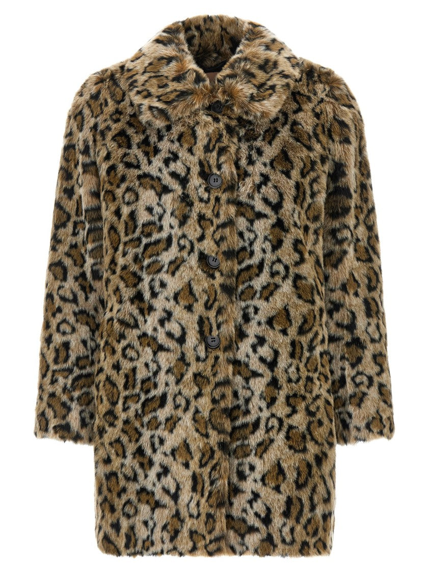 Twin-Set Animal Print Faux Fur Coat