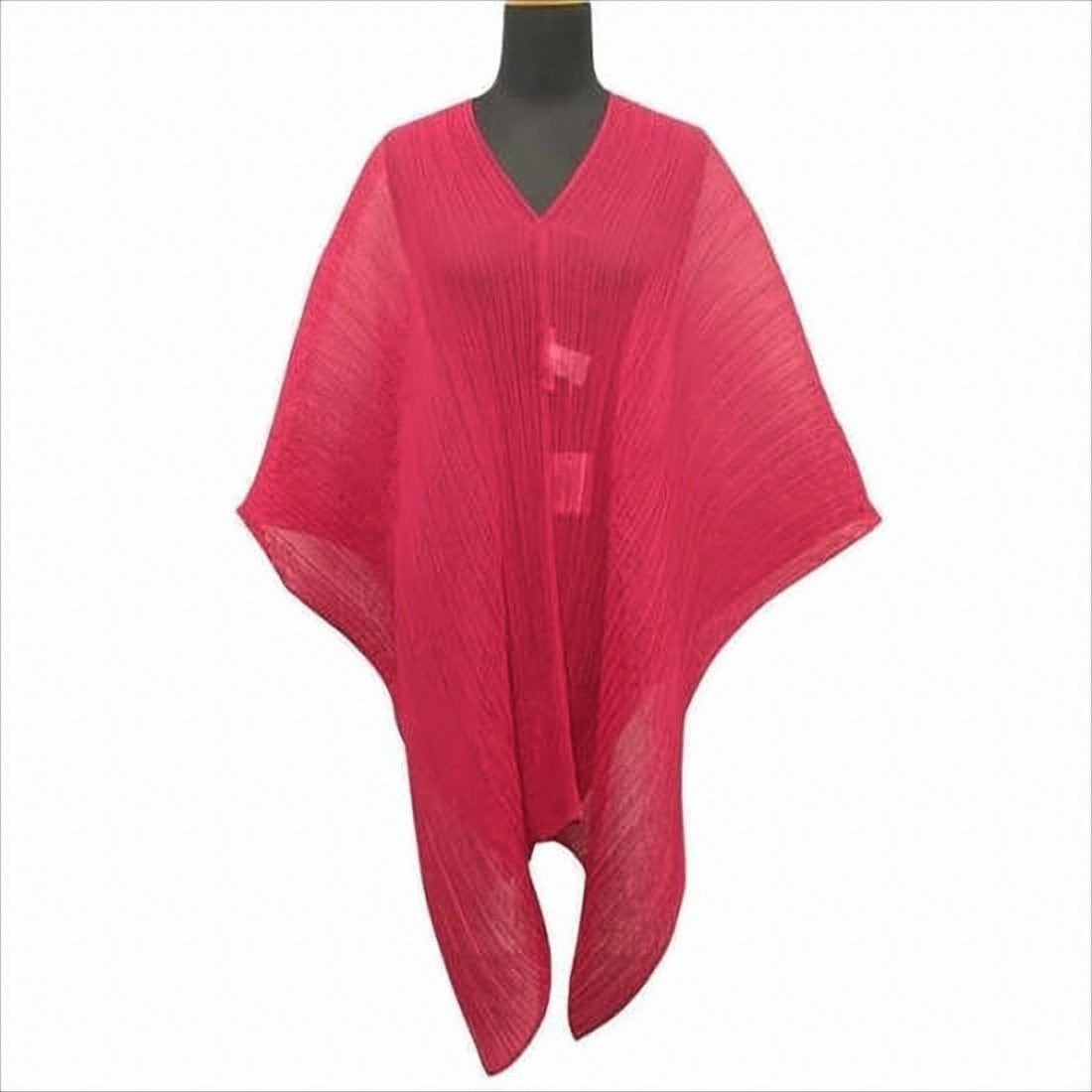 Pleats Please Lightweight Pleated Cape In Vibrant Red