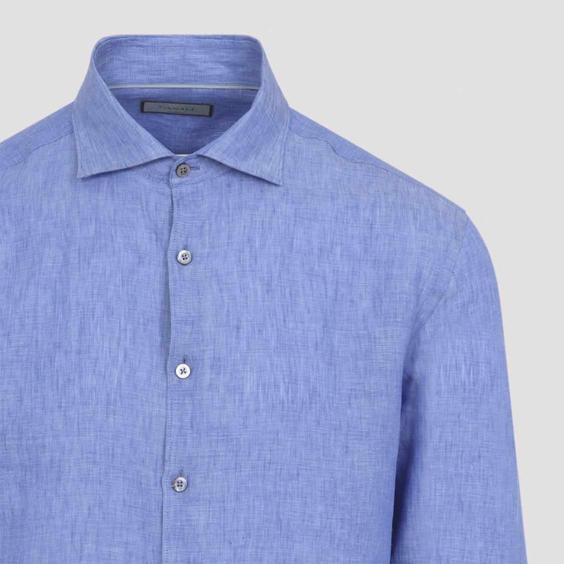 Canali Tailored Long-Sleeve Linen Shirt