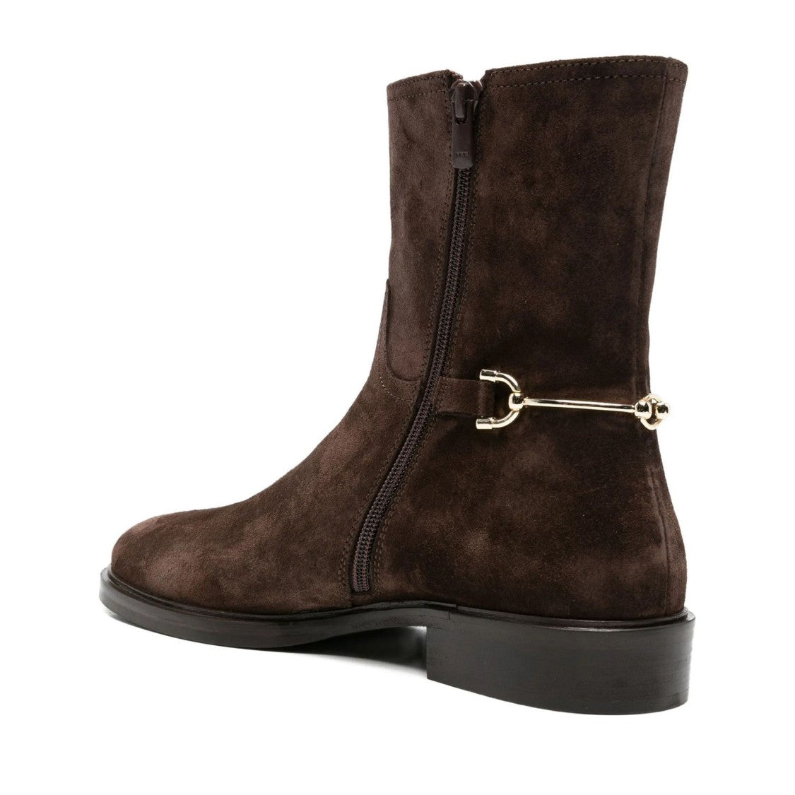 Adrianna Feretti Brown Metallic Buckle Suede Boots