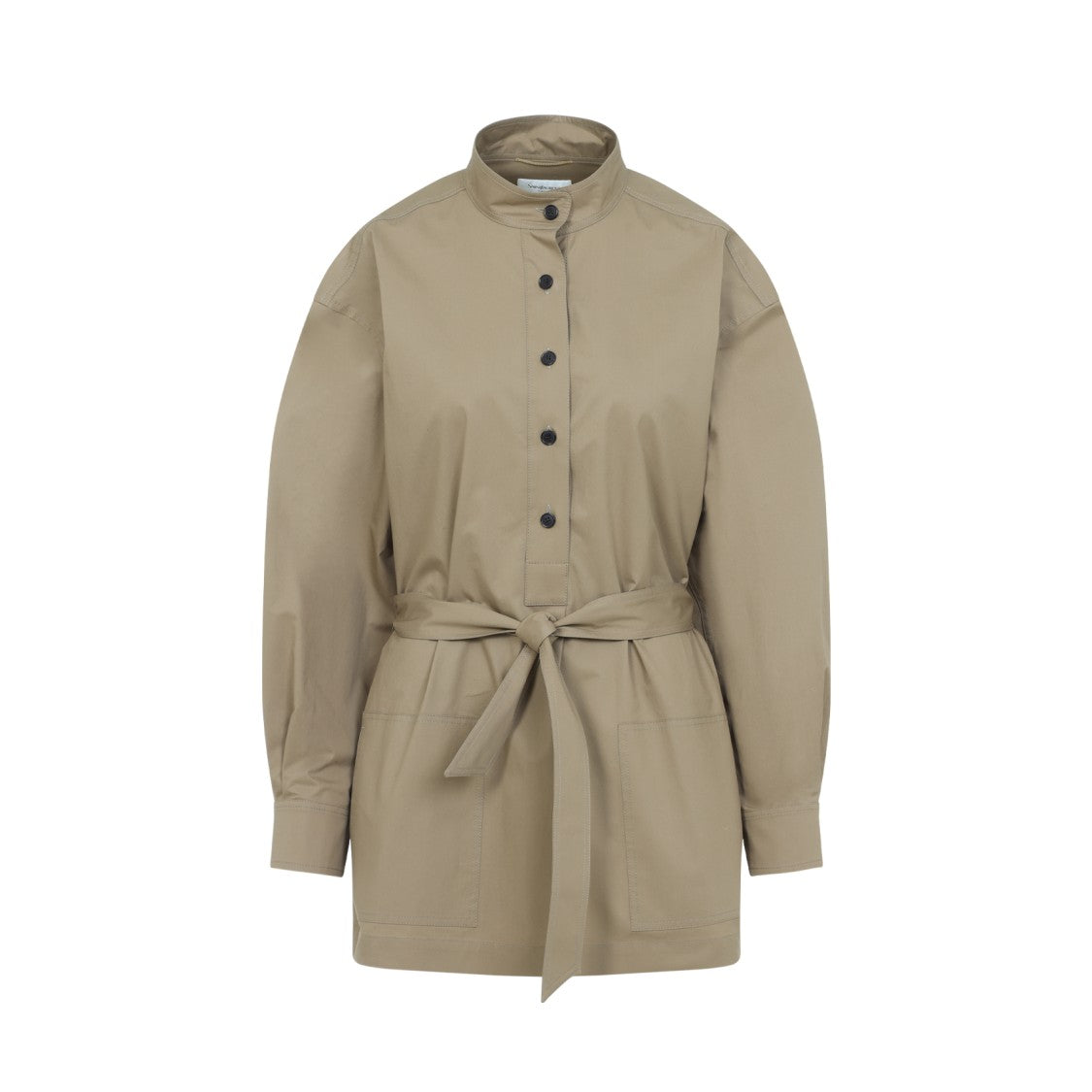 Saint Laurent Sable Mouille Beige Cotton Long Shirt