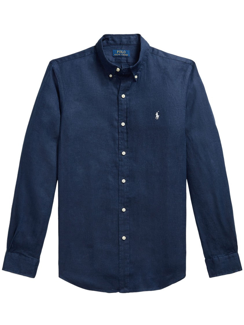 Polo Ralph Lauren Deep Blue Sport Shirt Tailored Linen Shirt