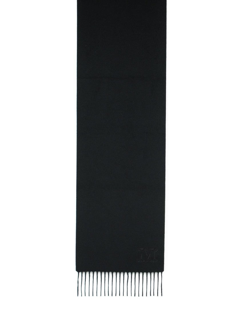 Max Mara 'Wsdalia' Cashmere Stole With Black 'Monogram' Embroidery