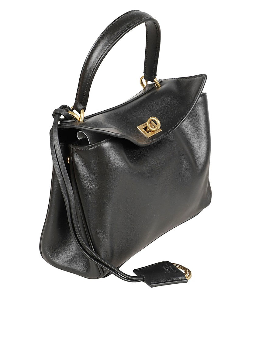 Balenciaga Smooth Grain Leather Handbag With Twist-Lock Closure