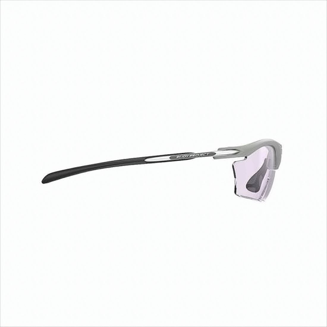 Rudy Project Semi-Rimless Matte Grey Sunglasses With Light Purple Lenses