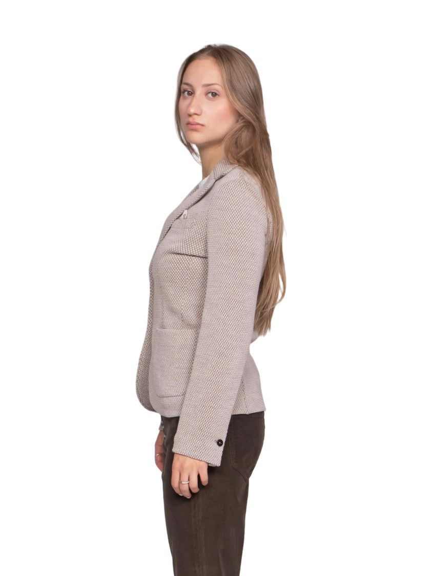 Circolo 1901 Tailored Textured Jacket With Classic Lapel And Button Details
