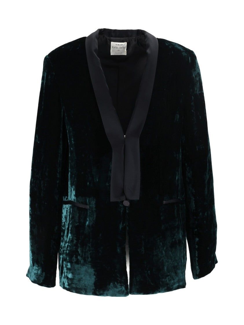 Forte Forte Velvet Silk Moiré Tuxedo Jacket