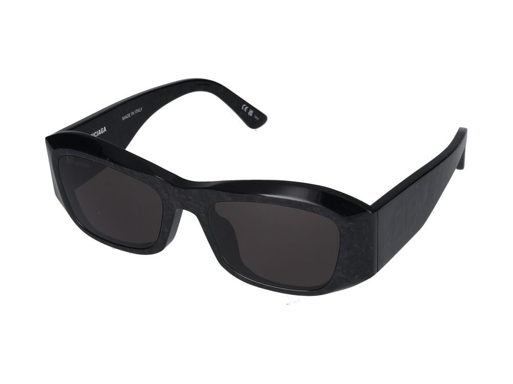 Balenciaga Black Dark Grey Lenses Oversized Square Sunglasses