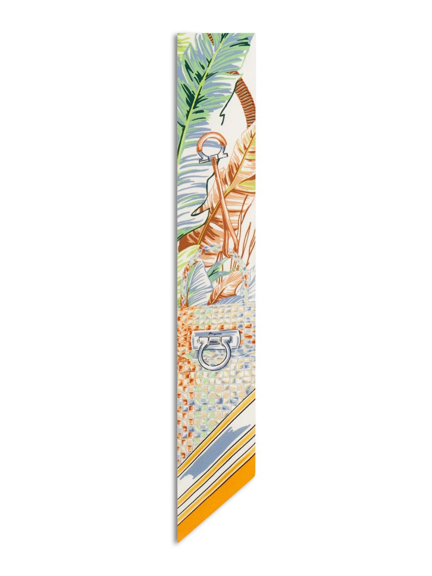 Ferragamo Mb Felindra Leopard Tropical Print Silk Scarf