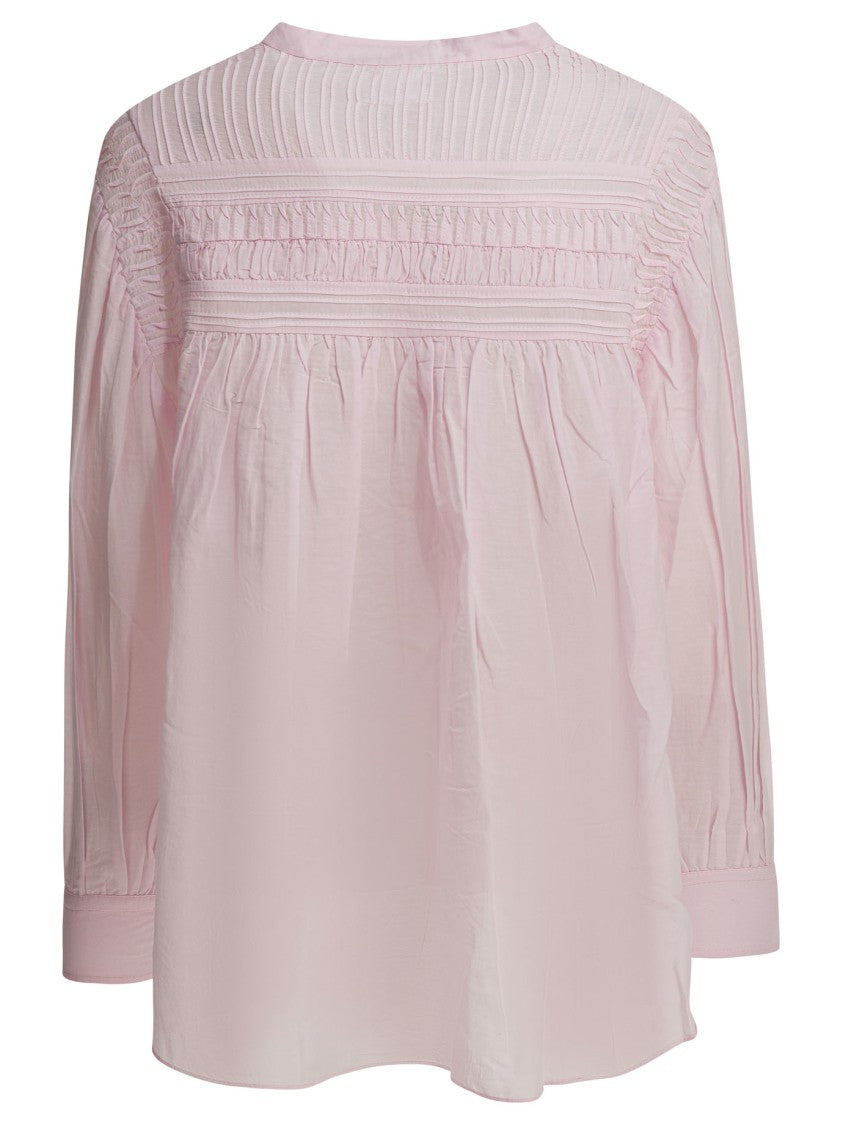Isabel Marant Étoile Light Pink Blouse With Pintuck And Ruffle Detailing