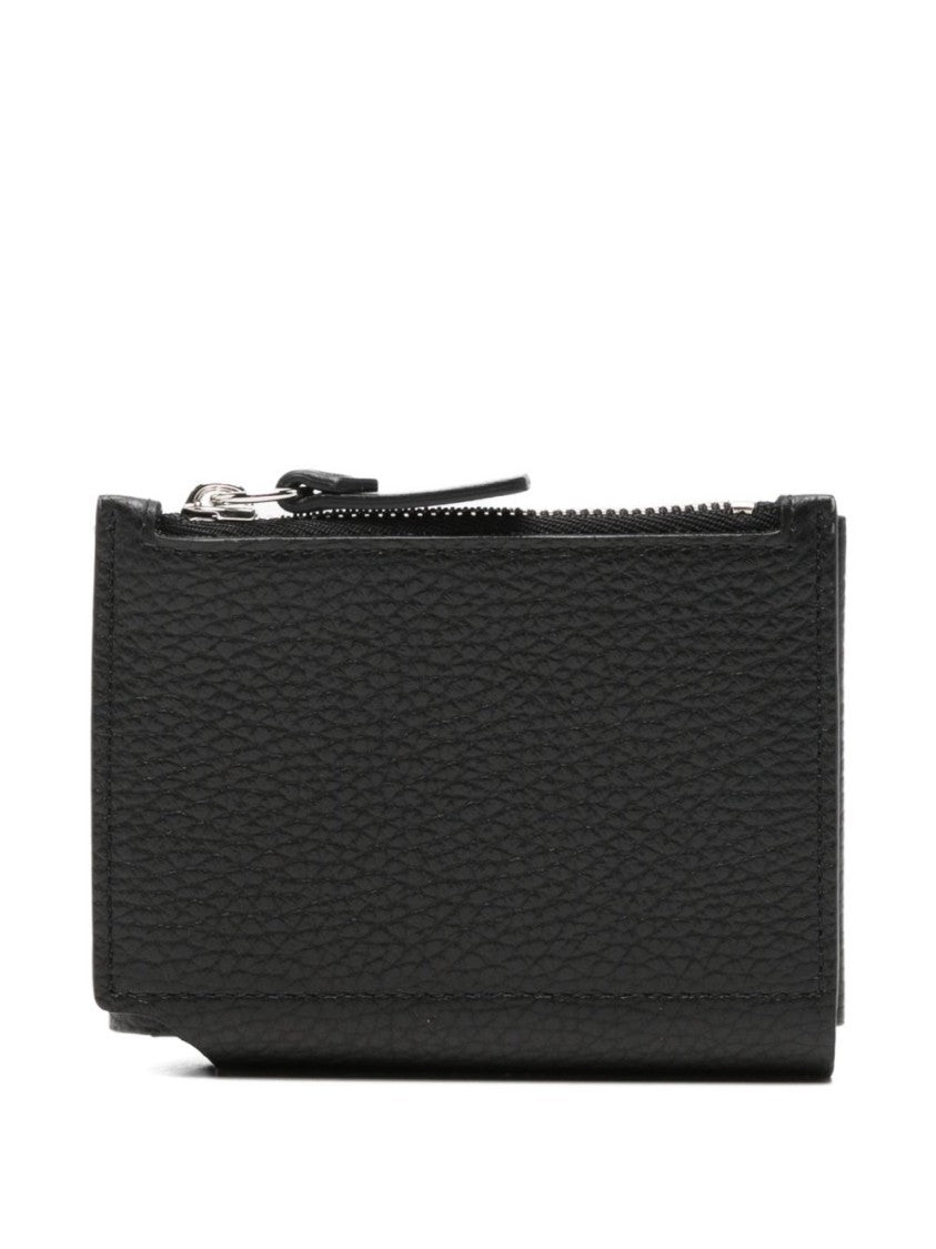 Givenchy Black Textured Calf Leather Zipper Wallet