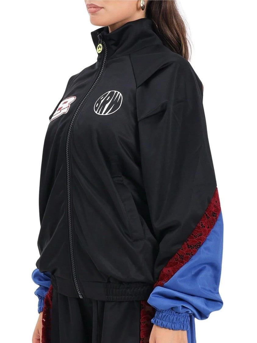 Barrow Zip Sweatshirt With Lace Detailing And Bold Accents