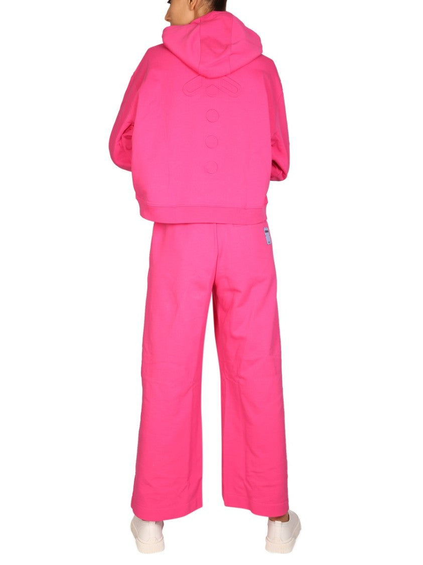 Mcq Relaxed Pink Hoodie With Embossed Detailing