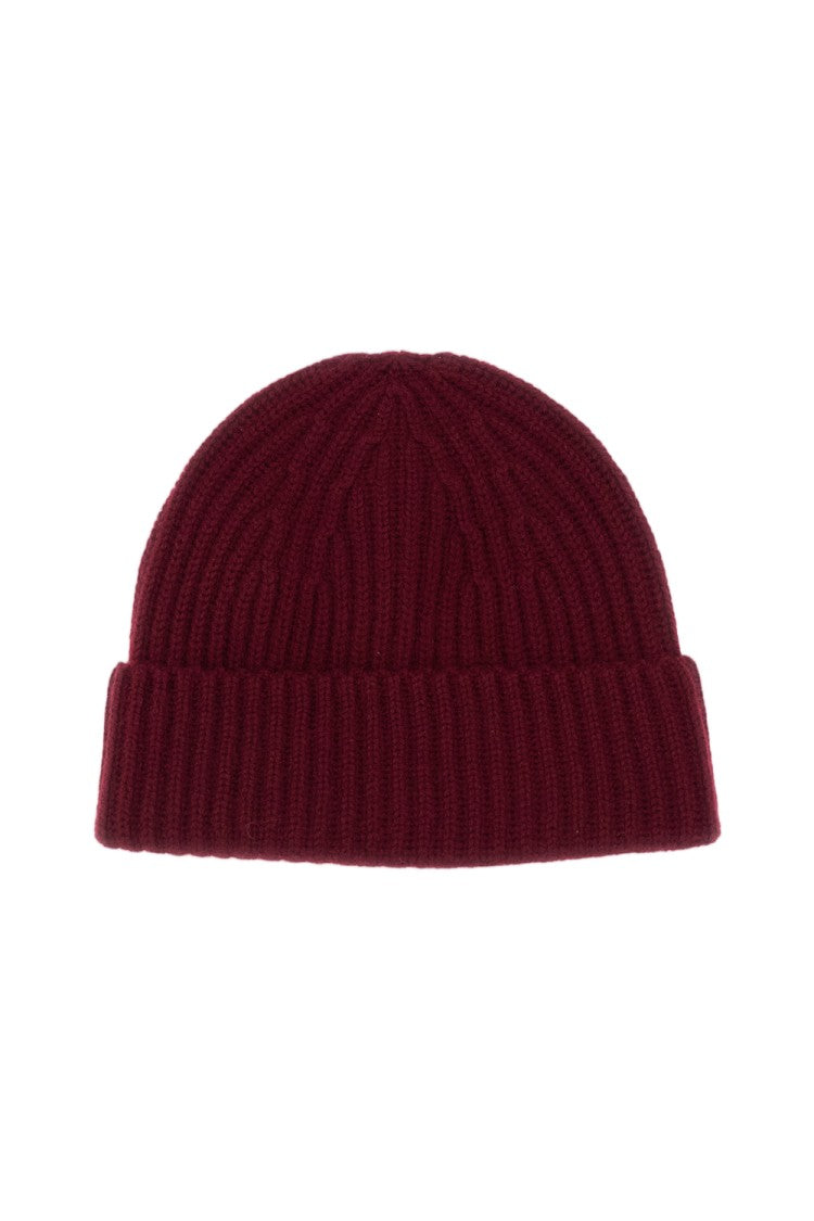 Lisa Yang Red Martigny Ribbed Cashmere Hat
