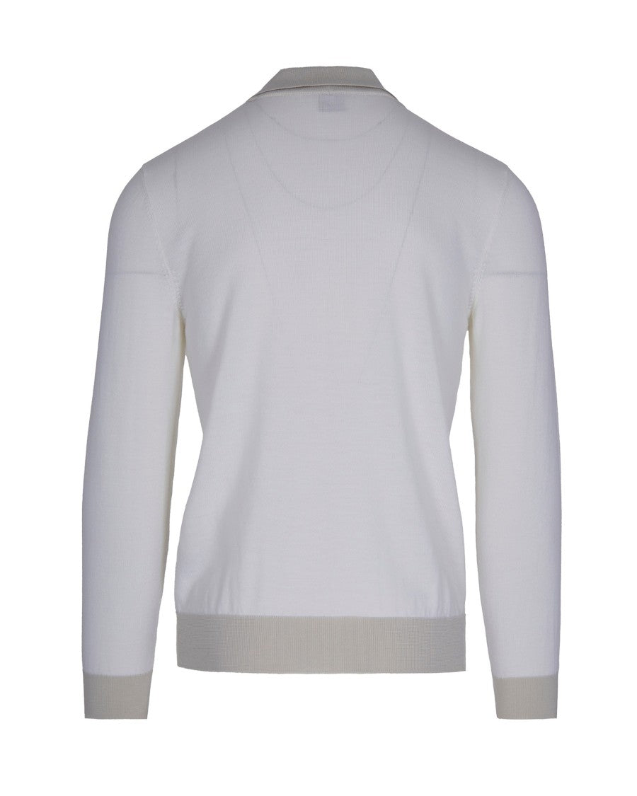 Eleventy Fine Knit Virgin Wool Sweater With Polo Collar