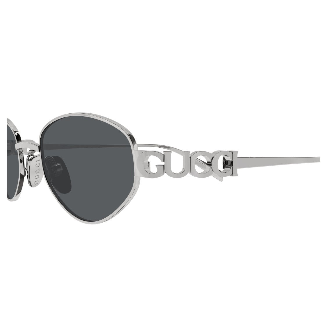 Gucci Metal Frame Sunglasses With Cut-Out Logo Detail