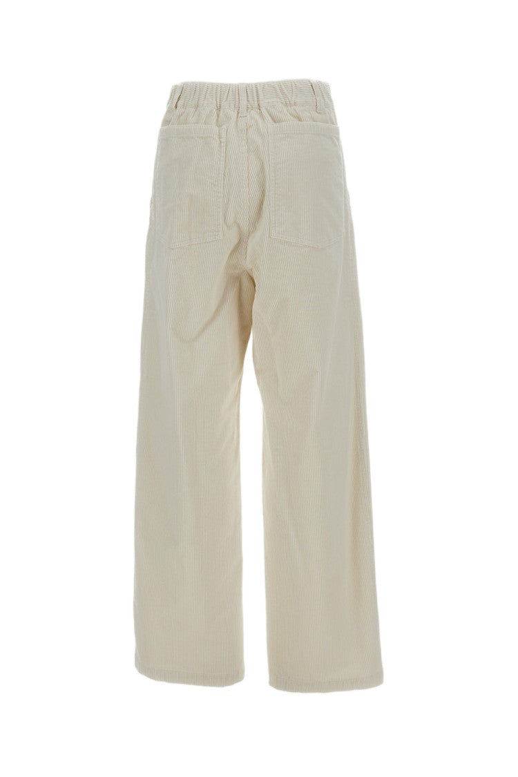 Barena White Ida Stretch Cotton Corduroy Trousers