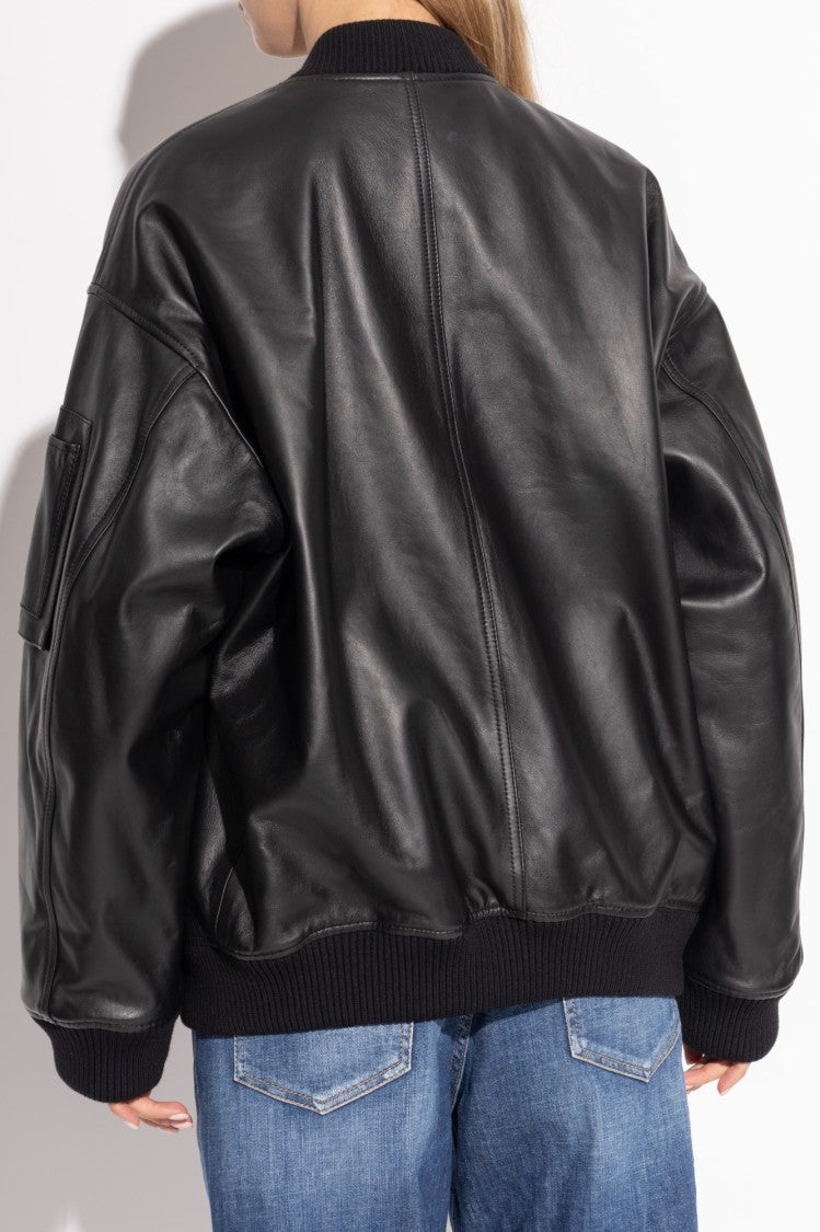Dsquared2 Timeless Black Leather Bomber Jacket