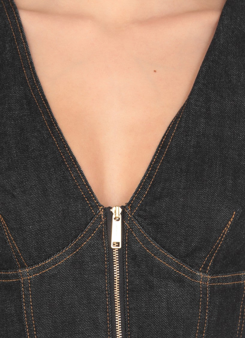 Self-Portrait Indigo Denim Midi Dress