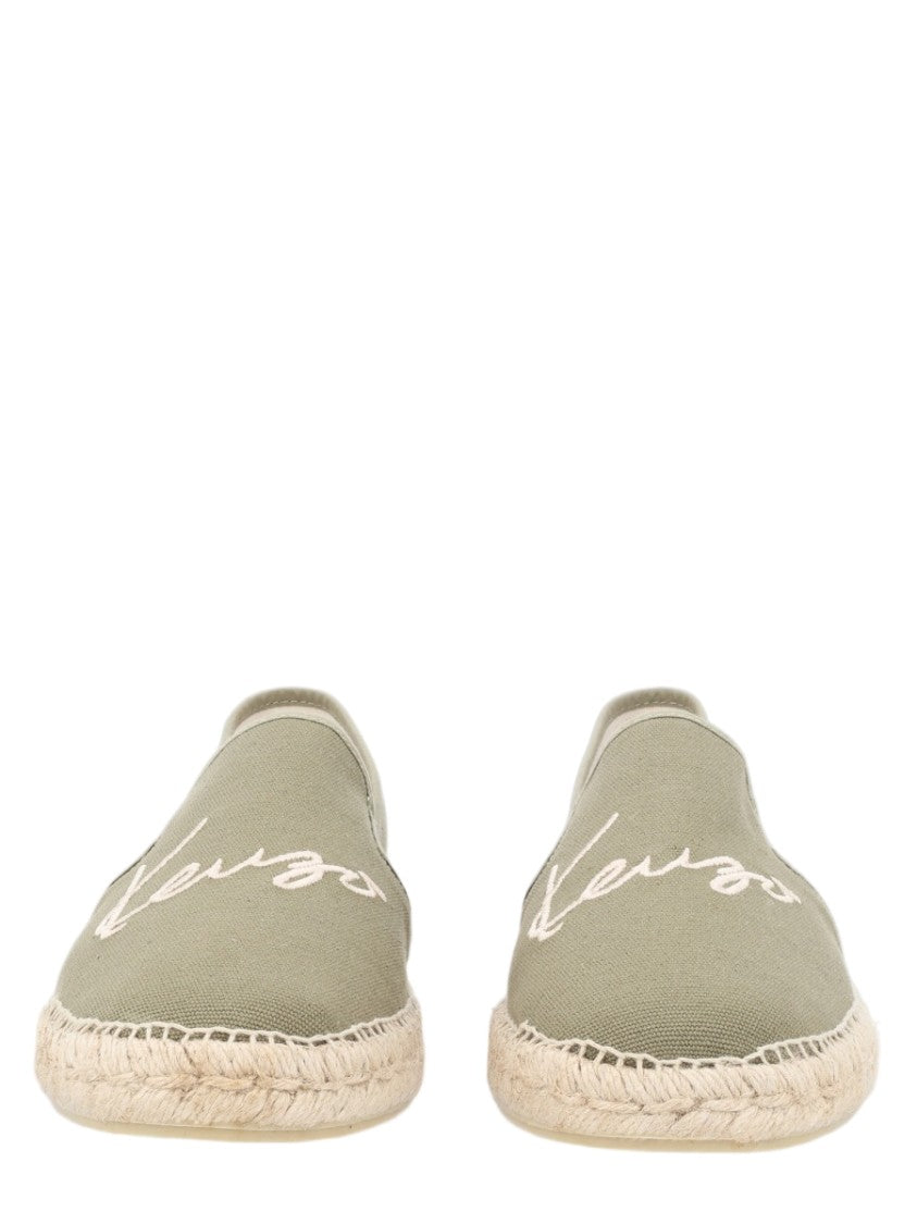 Kenzo Embroidered Slip-On Cotton Espadrilles